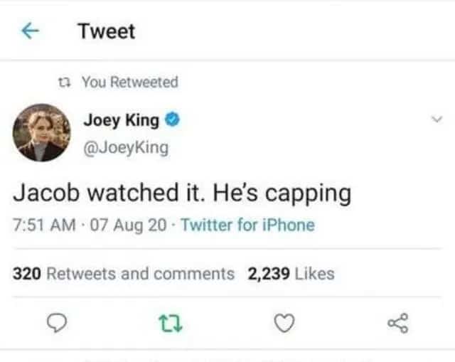 Tweet de Joey King.