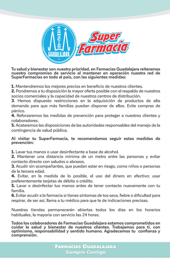 Farmacias Guadalajara COVID-19 medidas